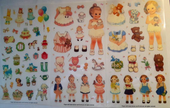 Dolls Stickers, Vintage Dolls Stickers, Collection 2, Decorative Stickers DIY Scrapbooking Diary Sticker Stationery Stick Label
