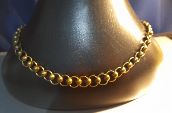Old Bronze Necklace or Bracelet, beaded adjustable chain, Medieval inspired Jewellery, In Gift Bag.