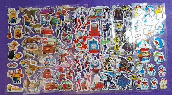 Bubble Stickers, Multicolour, 2/4 pieces for Boys, Girls, Various Style, Kindergarten, Reward, Adhesive Tattoo, Assorted patterns