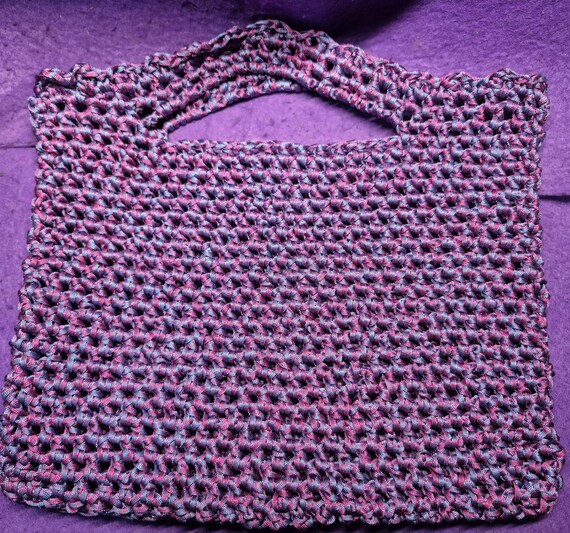 Handbag, Handmade Crochet Bag: Colorful Ice Silk Thread. 2 colours available