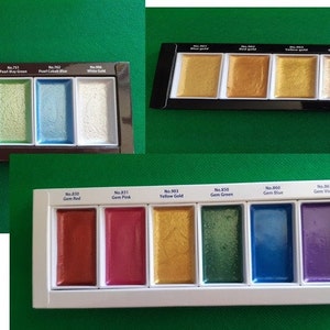 Kuretake GANSAI TAMBI Starry/Pearl/Gem Solid Watercolor Paints 6 Colors
