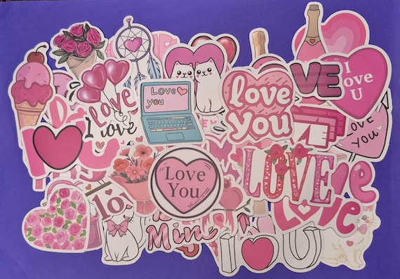 Love stickers, Love decorations, Love expressions, Valentine day stickers, 25/50 pieces for phone, Label Decoration, Scrapbooking, Album