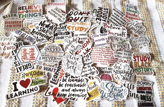 Inspirational Quotes Sticker, Decal Stickers, 25/50 pieces, Empowering stickers, for Laptop, Computer, Skateboard, Helmet, Scrapbooking