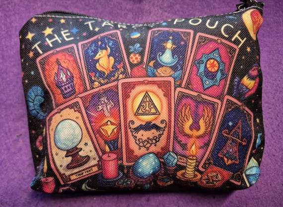 Cosmic Tarot Card Pouch Vibrant Colours, Durable, Polyester, Compact Cosmetic Bag
