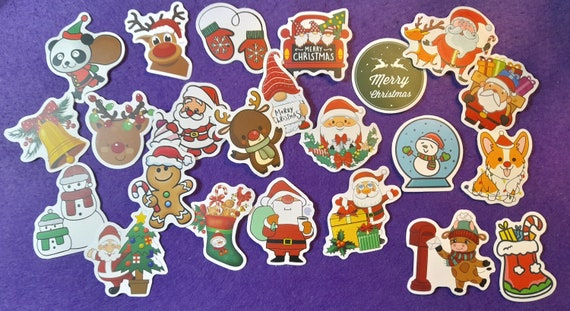 Christmas Stickers - Christmas Cartons - Christmas Labels  - Santa Claus Stickers - Christmas Tree - Christmas Gift - Christmas Deco