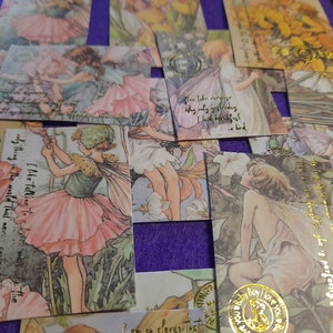 Vintage Fairy Stickers Gilding Spirits Sticker 40PCS Material Sticker DIY Scrapbooking Junk Journal Plant Diary Stickers Seal Decoration