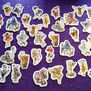 Pegatinas de hadas, espíritus de la naturaleza coloridos, 23/46 piezas, pegatinas vintage en caja, etiquetas decorativas para álbumes de recortes, diarios, papelería, planificadores.