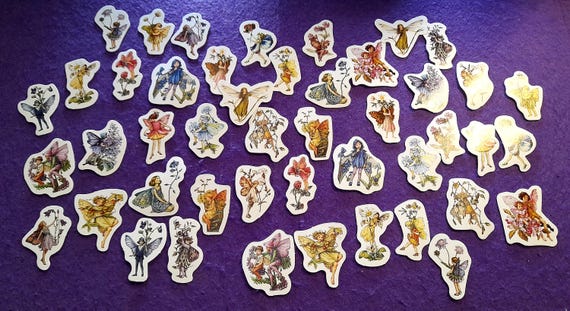 Fairy Stickers, Colorful Nature Spirits, 23/46 piecesVintage Boxed Stickers Decorative Scrapbooking Label Diary Stationery Journal Planner