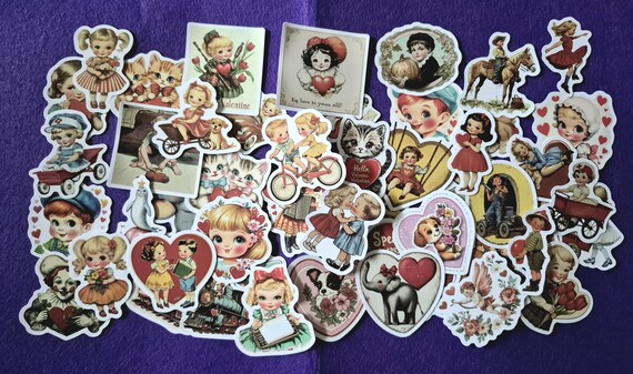 Vintage Love Expression, Valentine Day stickers: Waterproof Scrapbooking Decals - 25/50 Pieces