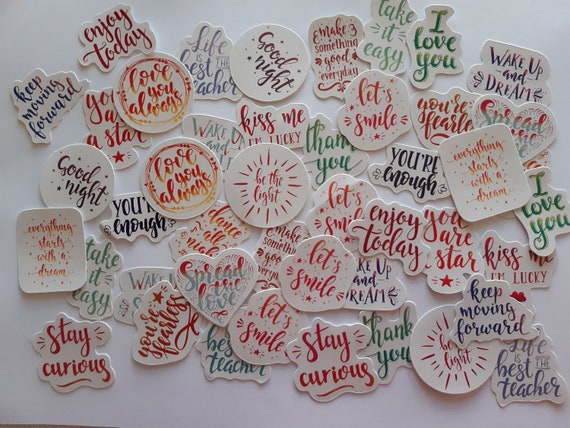 Loving quotes stickers, Forest animales stickers, Strawberry and Flowers Stickers, Cute Kawaii, Various Stickers, 45 pcs, For Scrabooking