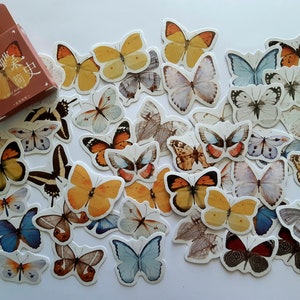 Naklejki papierowe Butterfly Story Mini, kolorowe naklejki motyli, 46 szt., pamiętnik, scrapbooking, naklejki na etykiety, artykuły papiernicze, dekoracja prezentów
