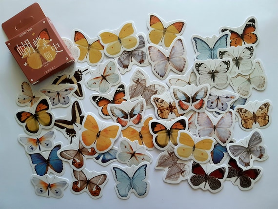 Butterfly Story Mini Paper Sticker, Colorful Butterfly stickers, 46pcs, Diary, Scrapbooking, Label Sticker, Stationery, Gift Decoration