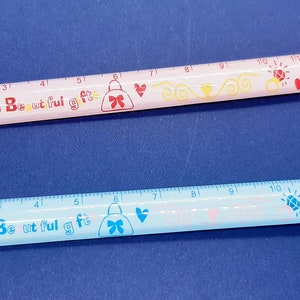 Regla mini de amor para aprender, un buen ayudante, 15 cm, 2 piezas/lote, regla recta de dibujos animados favorita de los niños, regla de estudio, papelería