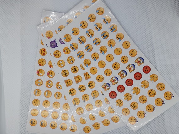Classic Emogi Stickers, Emoticons Stickers, Set of 12 sheets, Kids Stickers, School Supplies, Decoration, DIY, Children Album, Scrapbooking,