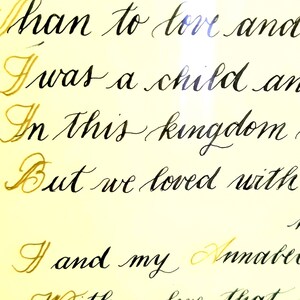 Il tuo testo la mia calligrafia, Poesia inglese, Lettere d'amore, Personalizzato scritto a mano immagine 8