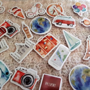 Adesivos de papel para decoração de mini viagens sozinhos, 23/46 peças, faça você mesmo, álbum, diário, scrapbooking, planejador, etiqueta, adesivo, papelaria kawaii