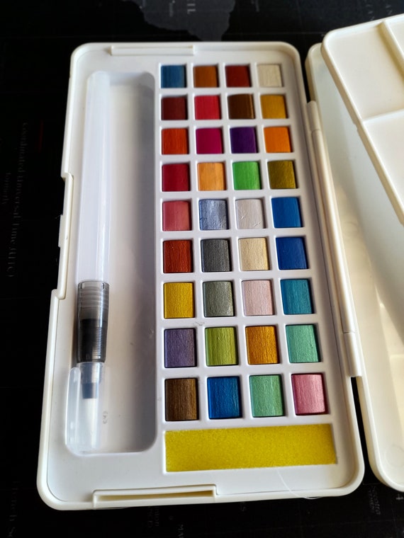 12 Colors Portable Glitter Watercolor Paint Set Metallic Gold Pigment Paint  Tools DIY Drawing New 
