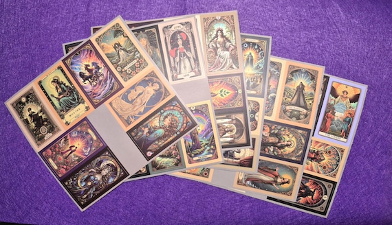 Retro Style Tarot card stickers 24/48 pieces Art Craft Designs