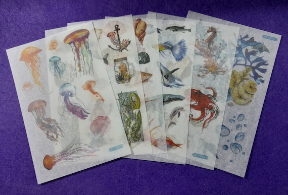 Fantasy under the Sea Stickers 3/6 Sheets a lot of stickers Adhesive Craft Washi Paper Sticker Label Notebook Computer Phone DIY Decor Gift