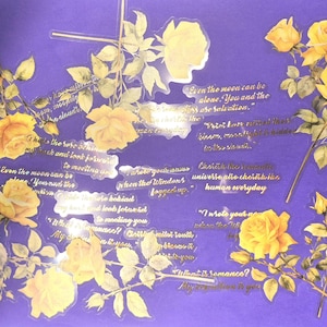 Yellow roses and loving quotes, 14/28 pieces, Golden Bright quotes, Translucent labels, Pet Stickers, Decorative Stickers, Scrapbooking