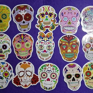 Skull Totem Style Stickers, 30/60 pieces, Mexican Art style, Waterproof Stickers Pack for DIY Laptop Suitcase Phone Pad Case Skateboard Bike