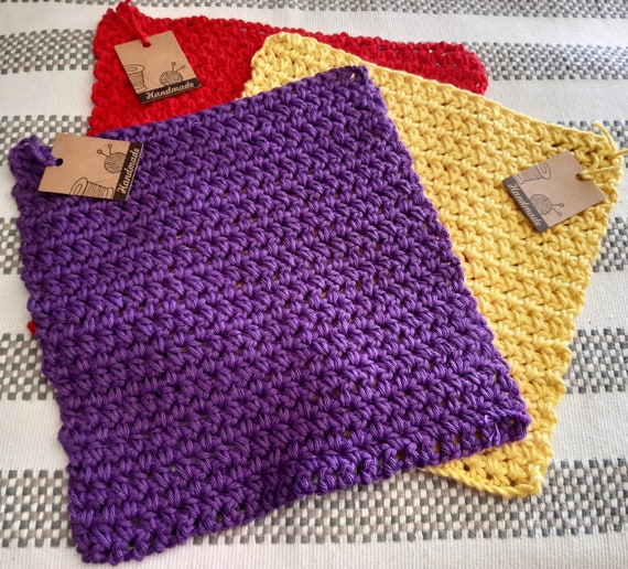 Dish Cloth, Kitchen Towel, Wash Cloth, Pot Holder, Cotton Made, Eco-Friendly, Durable, Hand Made Crochet