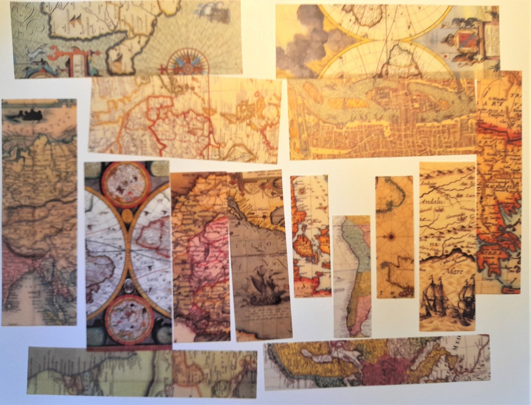 Vintage Maps Japanese Paper Label Paper Sticker 45 Pieces Package DIY ...