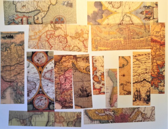 Vintage Maps Japanese Paper Label Paper Sticker 22/45 pieces Package DIY Diary Junk Journal Decoration Stickers Album Scrapbooking