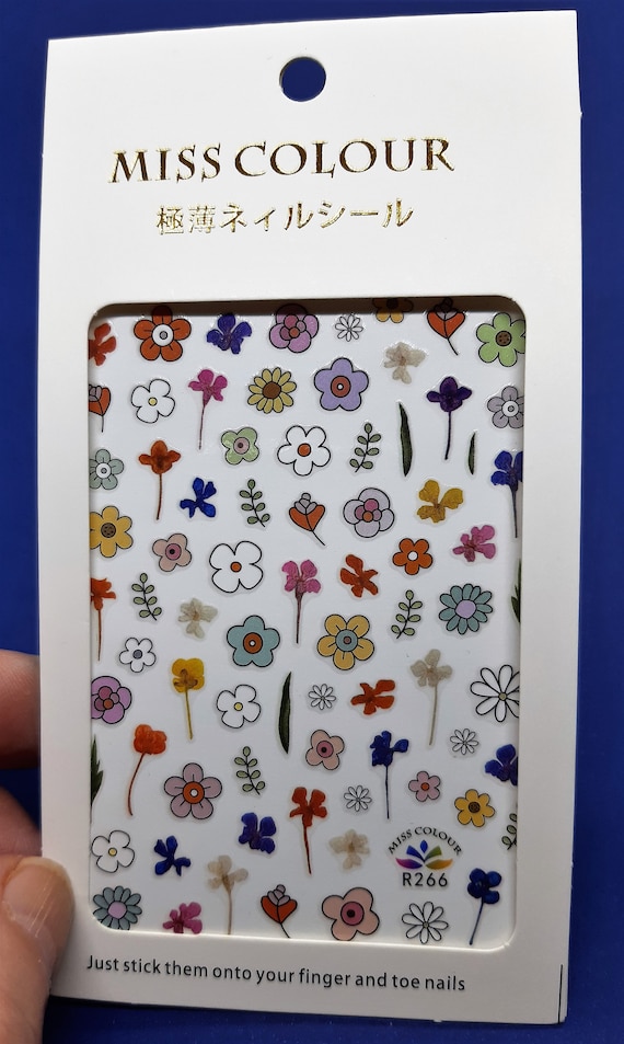Cute Fruit Flower Designs Nails Art Stickers 1pcs  Manicure Water Decal Nail Transfer Adhesive Sliders Manicure Tools Decoration
