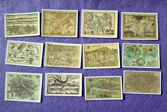 Vintage Nautical Map Stickers: 27/55 pieces Scrapbook Collage Set Decal material