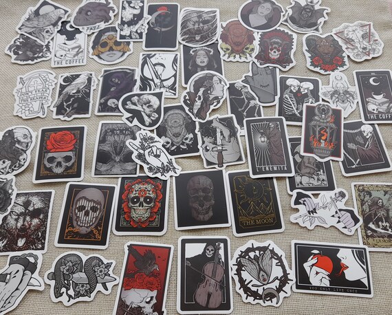 Skull Demon Death Devil Witch Gothic Totem Stickers 50pcs  Phone Laptop Skateboard Car Stickers for Luggage Guitar Bike Motorcycle Sticker