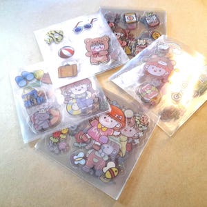 Tareas para niños y niñas, 10/20 unidades, pegatinas estilo kawaii, pegatinas de plástico, diseños variados, decoración DIY para scrapbooking, papelería