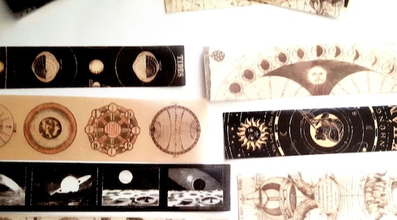 Astrolabe Antique Paper Sticker, Vintage Style Sky Map Views, 20/40 Pcs, Vintage Moon Phase Decoration DIY Diary Scrapbooking Label Sticker,