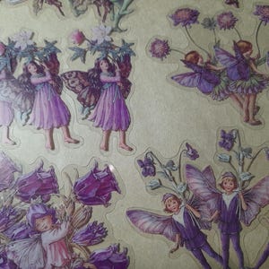 Stickers fées lilas, Stickers fées transparents, bel emballage, fées lilas magiques, amis fées mystiques 45 pièces, autocollants en plastique