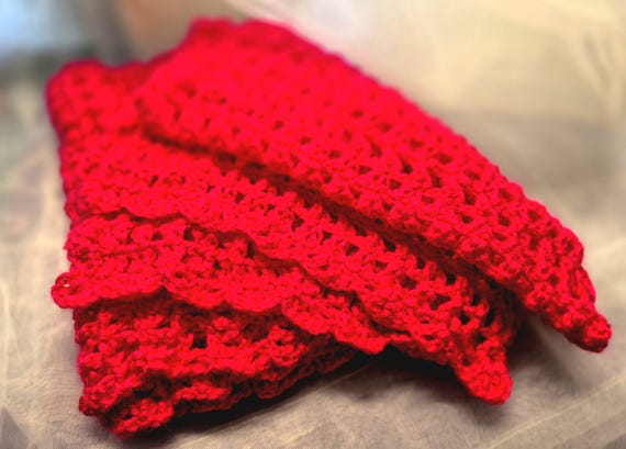 Fuchsia Scarf, Crocheted, Acrylic yarn, Light scarf, Hand crocheted Scarf, Original colour, All seasons scarf, 120X23 cms