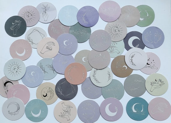 Aesthetics Moon Stickers,  Quotes Stickers, 45Pcs Galaxy Moon Stickers (Macaroon Color) or Empowering Quotes (Black and White) Scrapbooking