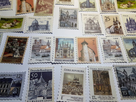 Stamps Stickers, Vintage  Style Philatelic Museum Stamp Stickers  46 Pcs Creative Designs Stickers DIY Decoration Scrapbooking Material