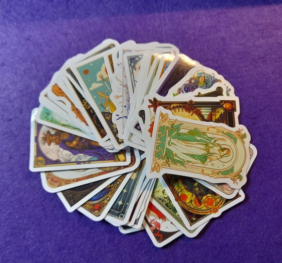 Fantasy Tarot Stickers 25/50pcs Shiny finish. Original Tarot Deck.For Cars Motorcycles Water Cups Furniture Luggage Skateboards Computers