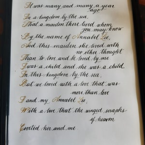 Il tuo testo la mia calligrafia, Poesia inglese, Lettere d'amore, Personalizzato scritto a mano immagine 3