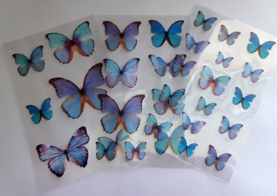 Butterfly Sticker, Set of Colorful 3 sheets, PET Decorative, Butterfly Stickers, for Scrapbook ,Planner, Journal,