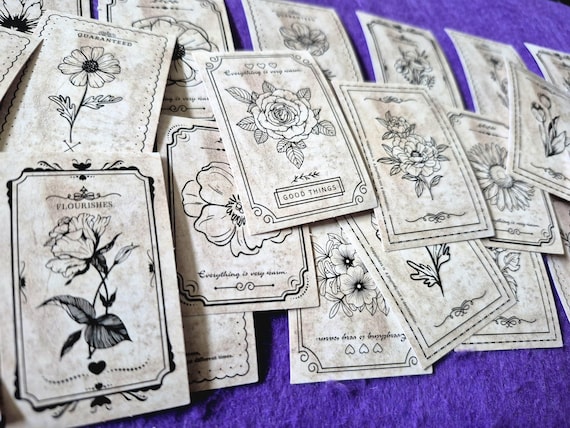 Plants and flowers Labels Stickers: Botanical Scrapbook Decals (15/30 Pieces)