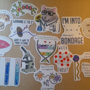 Funny Biology Stickers: Science Graffiti Decals (25/50 pcs) image 5