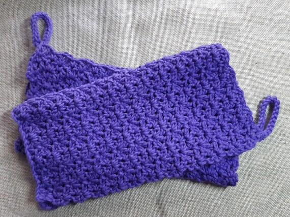 Dish Cloth with handle, Kitchen Towel, Wash Cloth, Pot Holder, Cotton Made, Eco-Friendly, Durable, Hand Made Crochet,