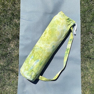 Froggy Green Ice Dyed, Upcycled Yoga Mat Bag
