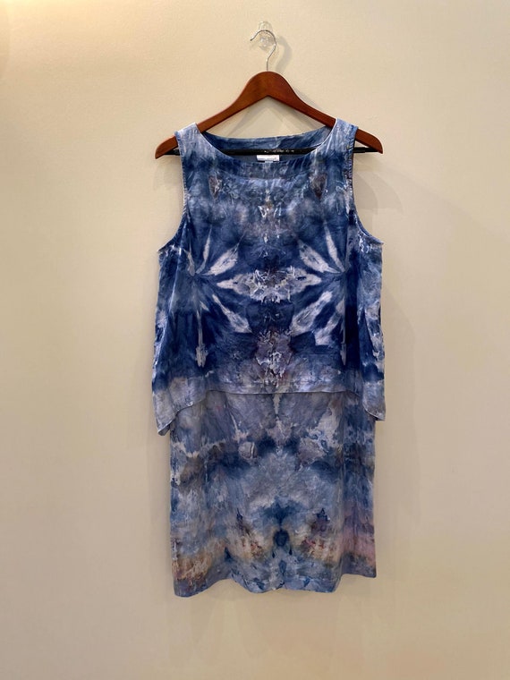 Ice Dyed J.jill Linen Dress Women's Medium 8-10, Upcycled 