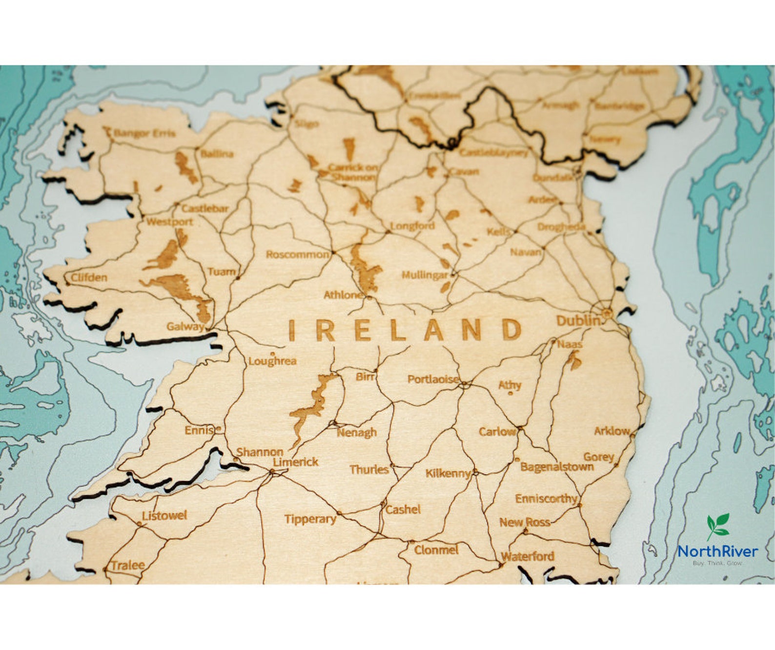 3D Wood Ireland Map Wall Art With Wood Gift Box St Patricks Etsy