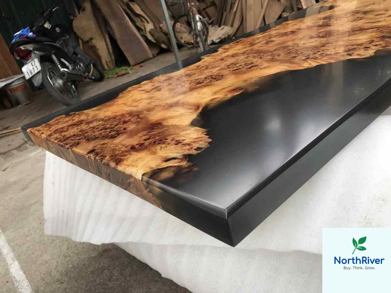 Wooden Black Epoxy Dining Table Dining Room Wood Furniture Etsy