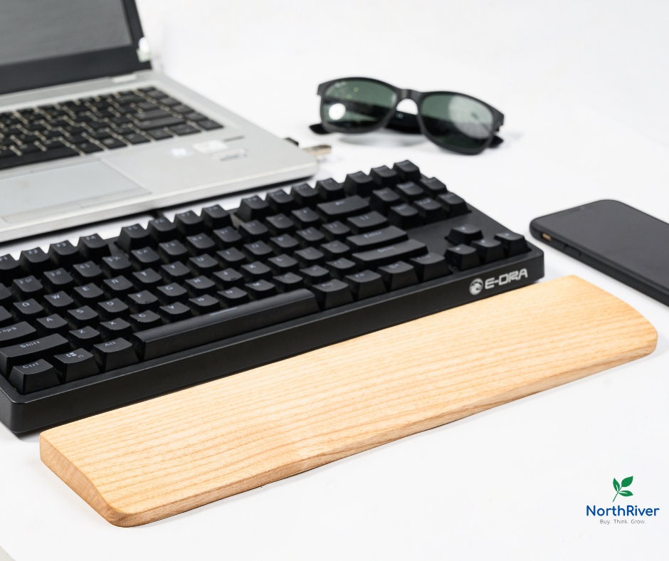 Oak Wooden Keyboard Wrist Rest Full Standard Size Dad Etsy