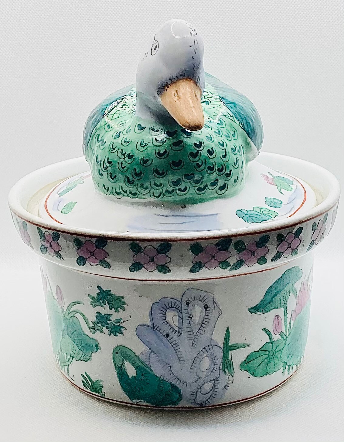 Hand Painted Duck Shaped Soup Tureen Chinese Export Famille Etsy.de