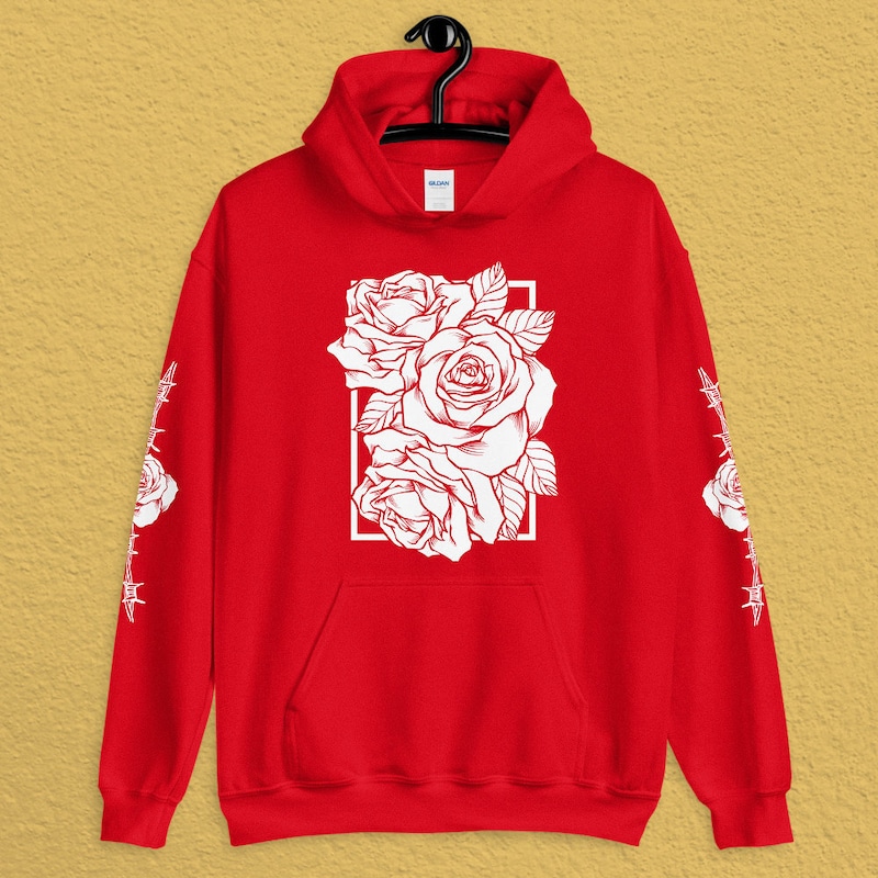 Flower Design Hoodie - Etsy